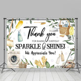 Lofaris White Sparkle And Shine Housekeeping Week Backdrop